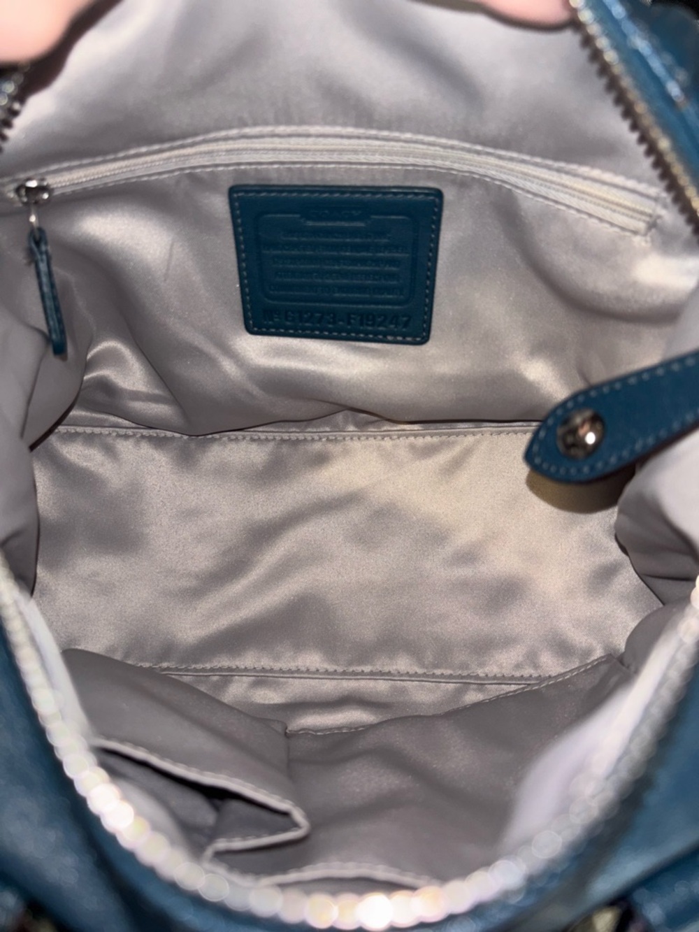 Coach Ashley Teal Blue Leather Satchel 2012 - Picture 5 of 6